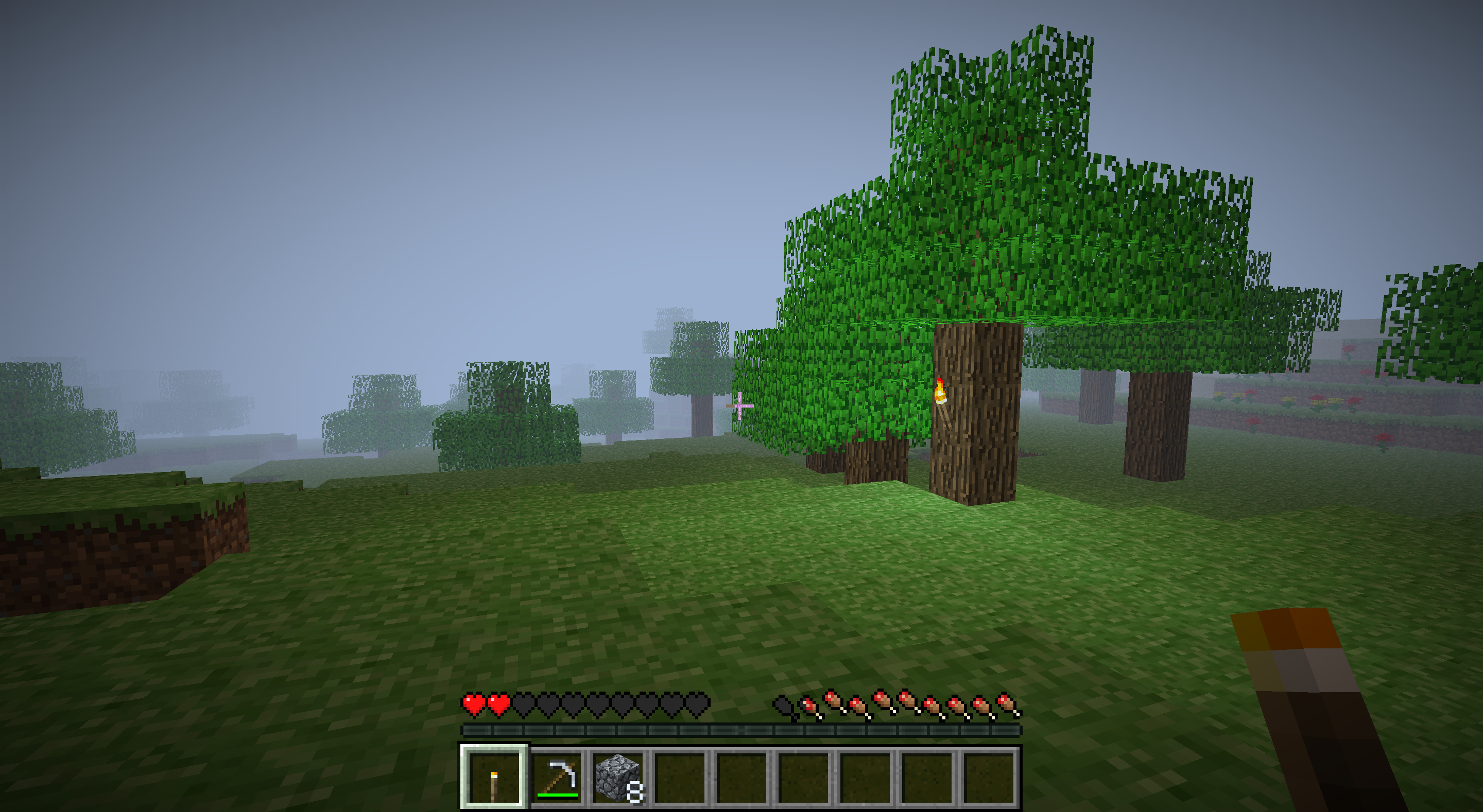 Classic Alpha forest terrain at perpetual midnight